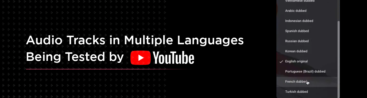 Audio tracks in multiple language by Youtube